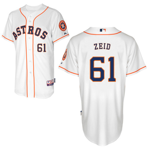 Josh Zeid #61 MLB Jersey-Houston Astros Men's Authentic Home White Cool Base Baseball Jersey